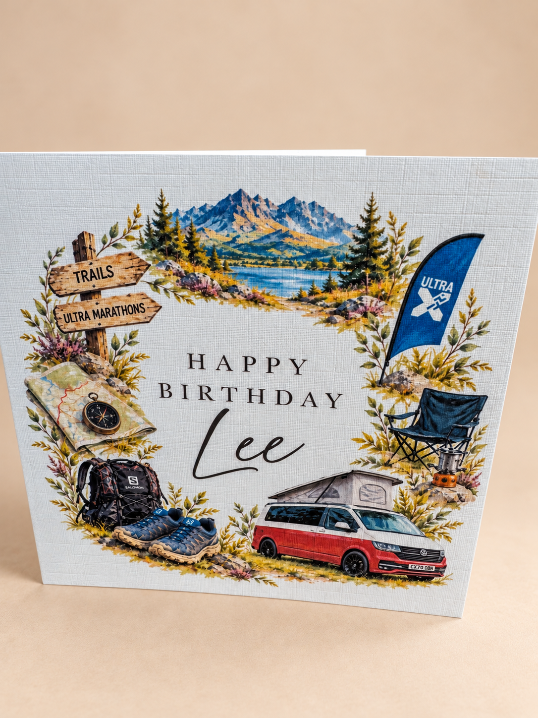 Personalised Adventure Birthday Card | Hiking & Running