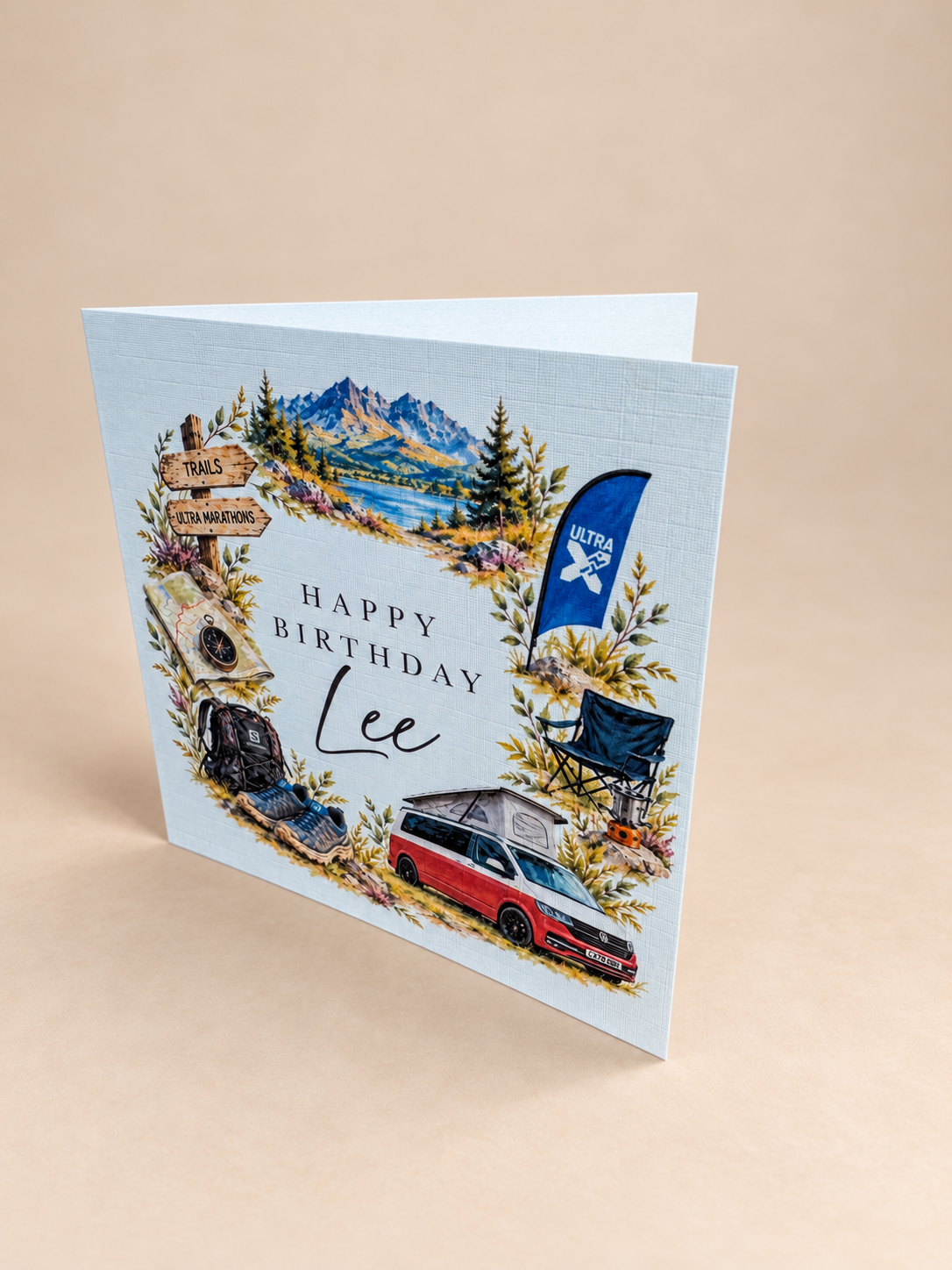Personalised Adventure Birthday Card | Hiking & Running