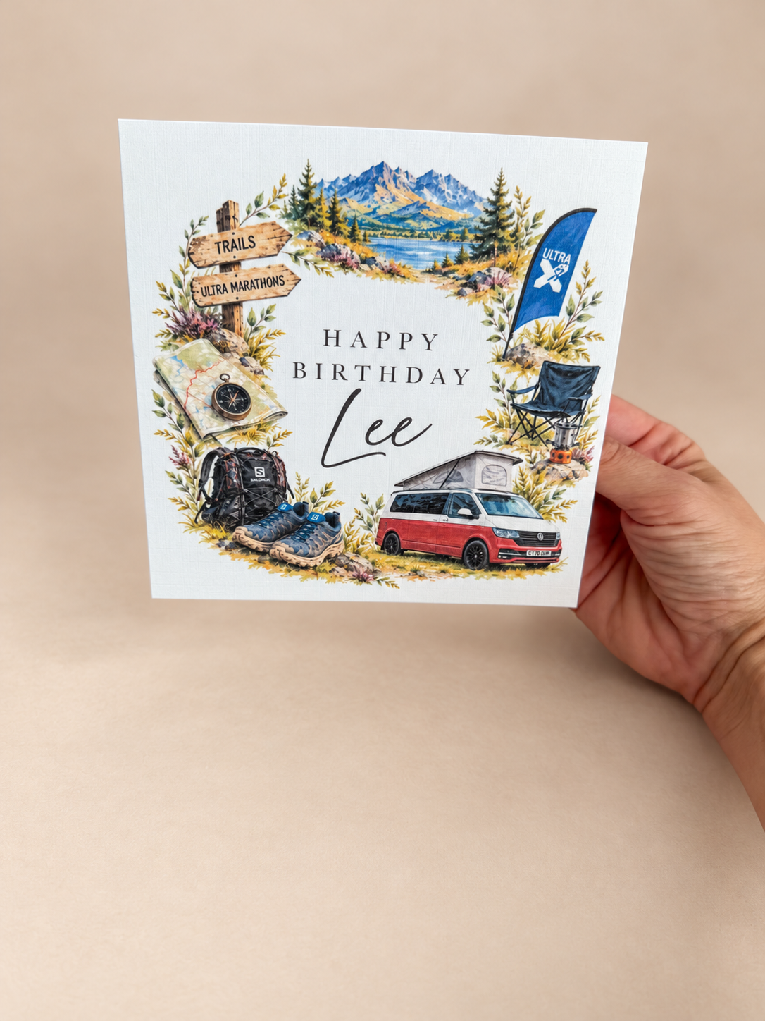 Personalised Adventure Birthday Card | Hiking & Running