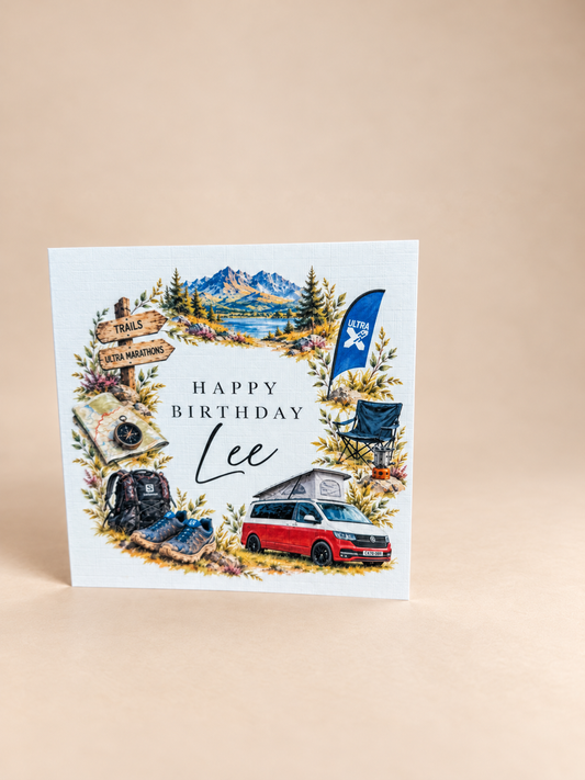 Personalised Adventure Birthday Card | Hiking & Running