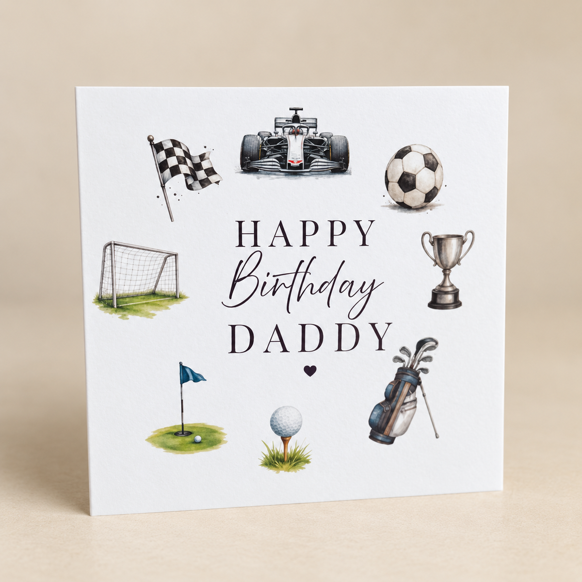 Personalised Sports Birthday Card | Football, F1 & Golf Card for Dad