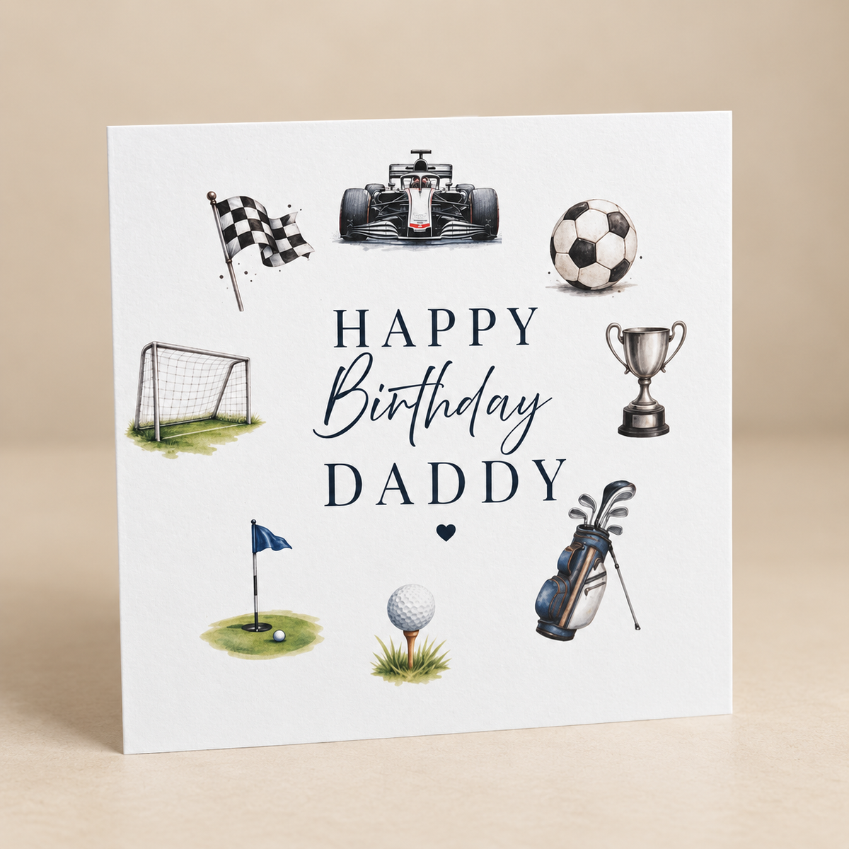 Personalised Sports Birthday Card | Football, F1 & Golf Card for Dad