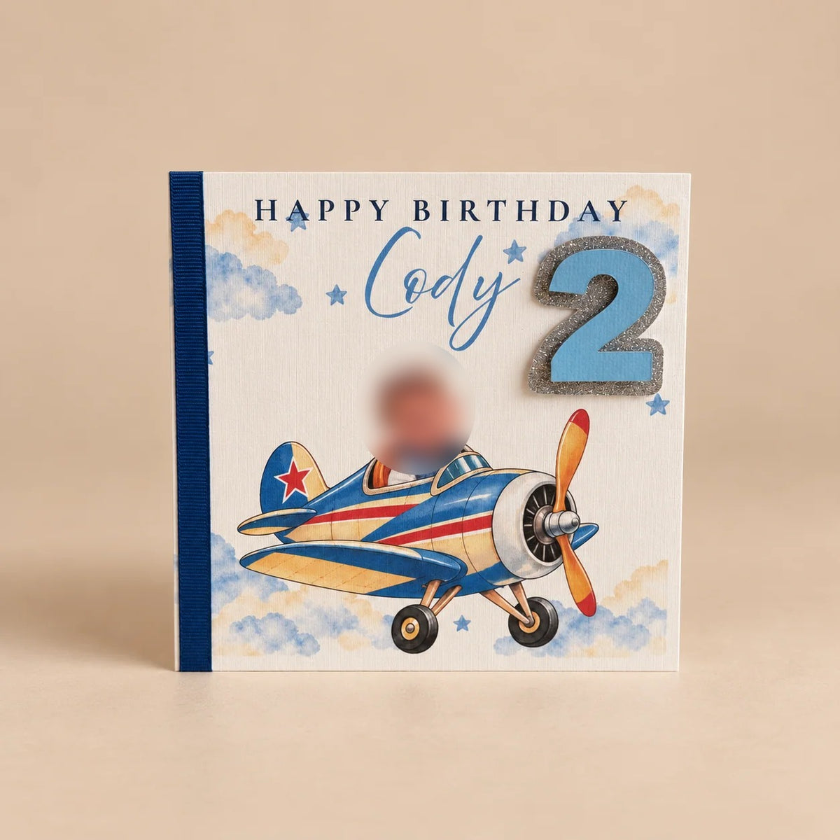Personalised vintage aeroplane birthday card