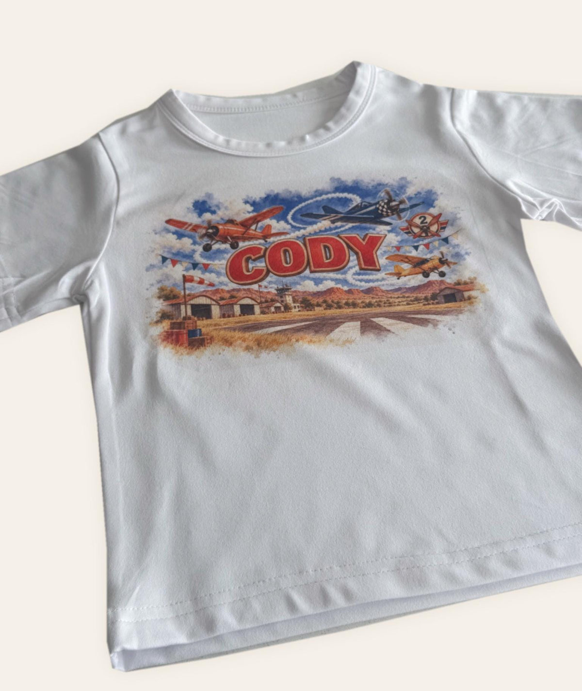 Personalised Aeroplane Kids T-Shirt | Vintage Plane Name Tee
