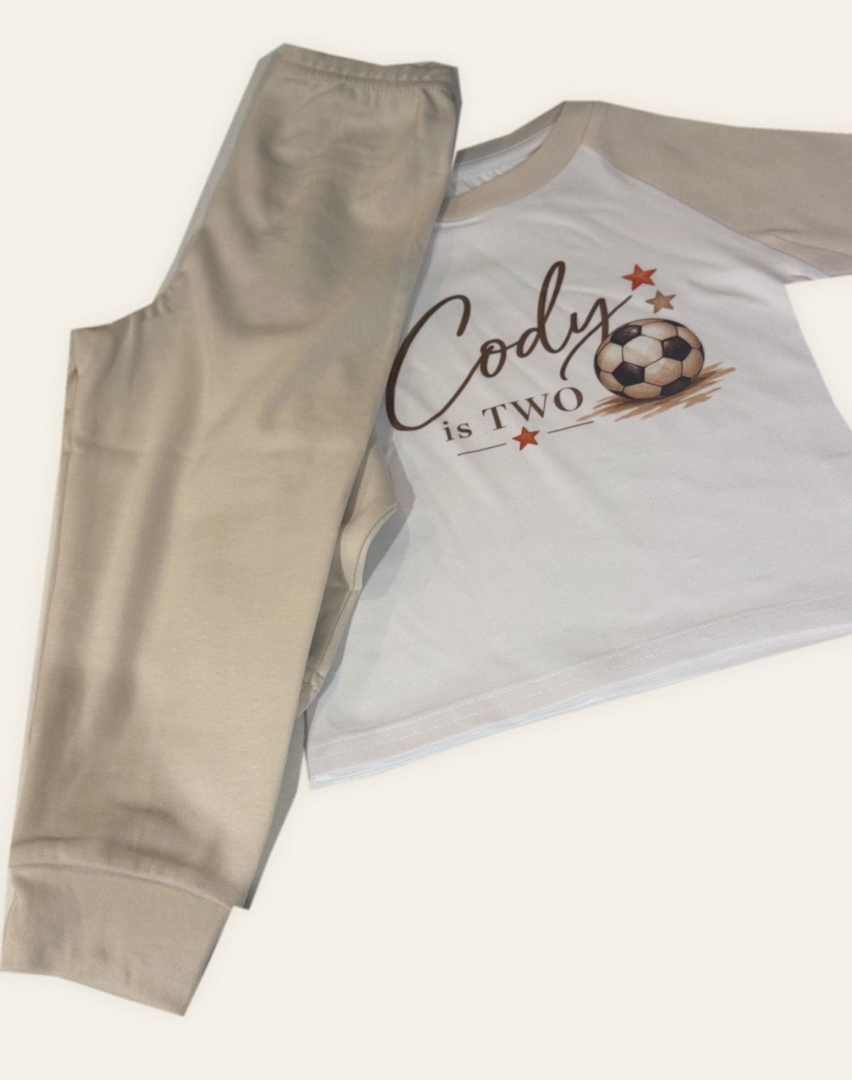 Personalised Football Birthday Pyjamas | Name & Age Kids PJ Set