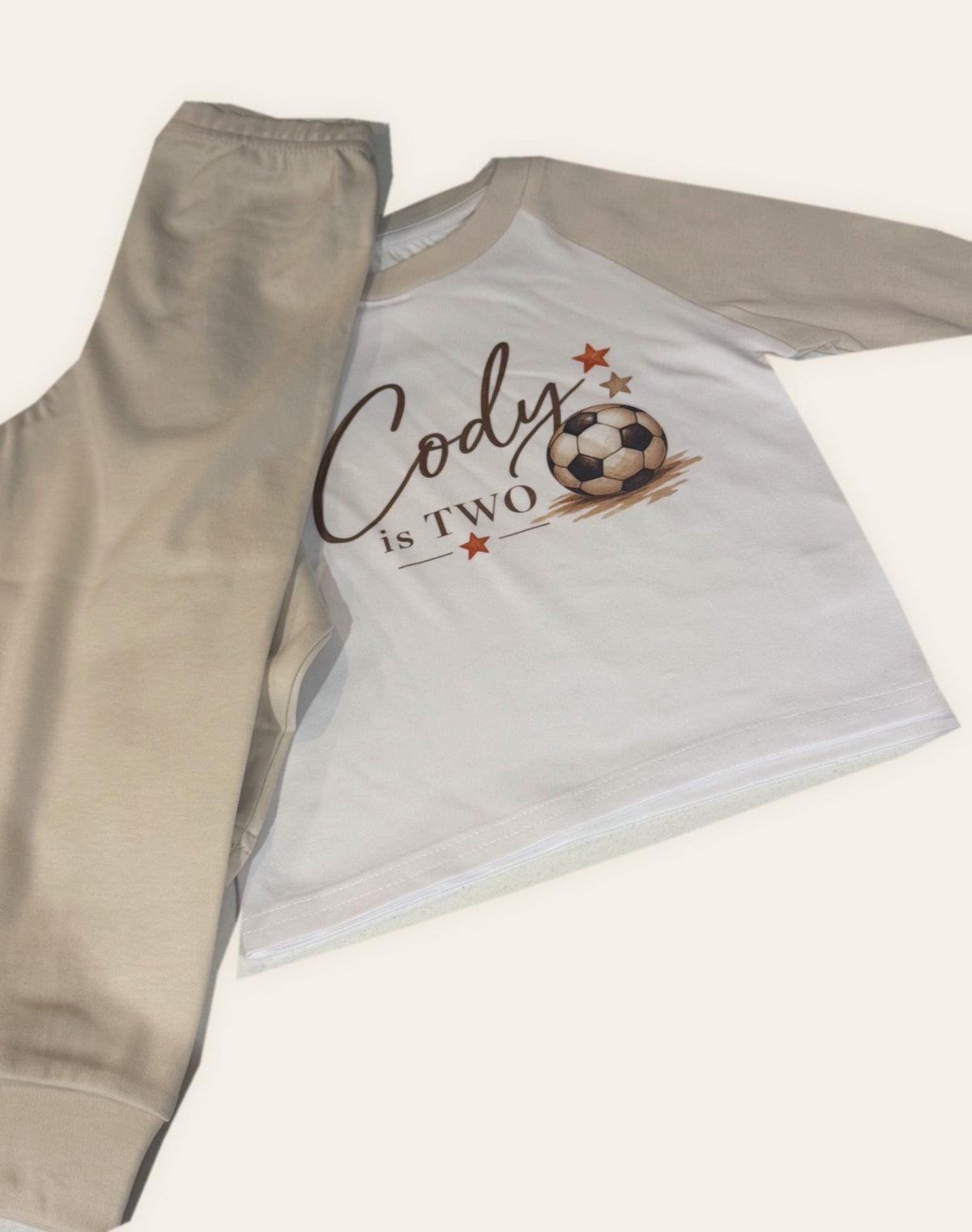 Personalised Football Birthday Pyjamas | Name & Age Kids PJ Set