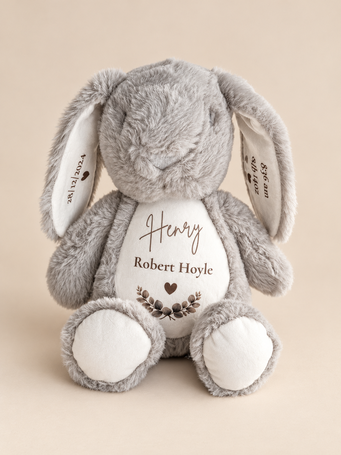 Personalised new baby bunny keepsake