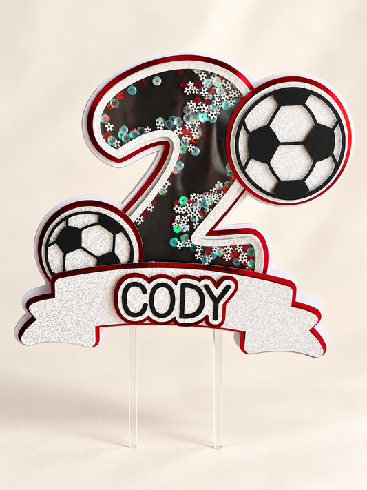 Personalised Football Shaker Cake Topper