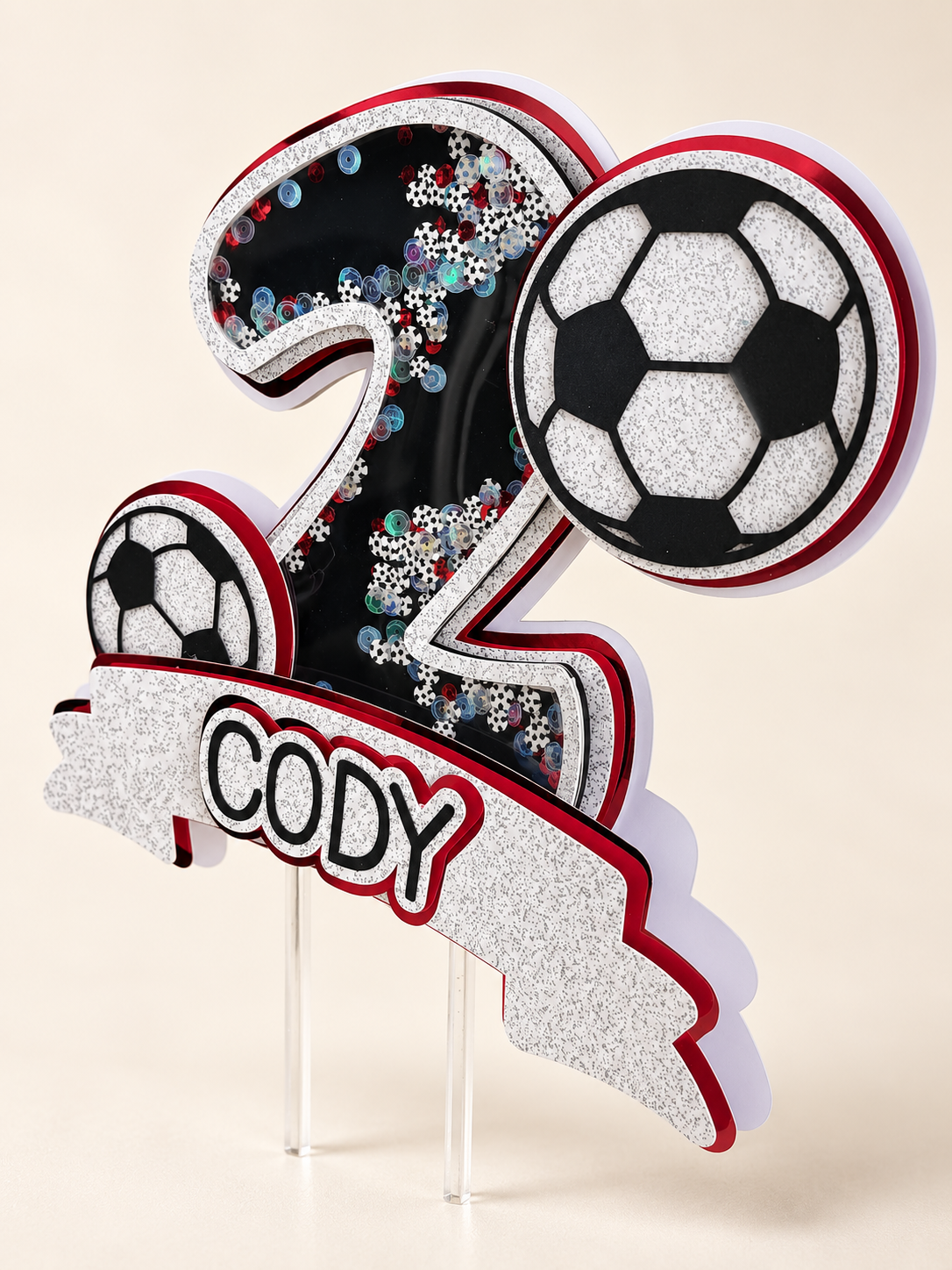 Personalised Football Shaker Cake Topper