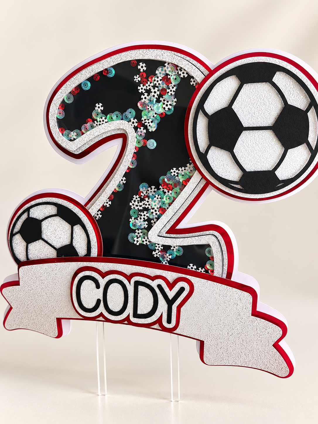 Personalised Football Shaker Cake Topper