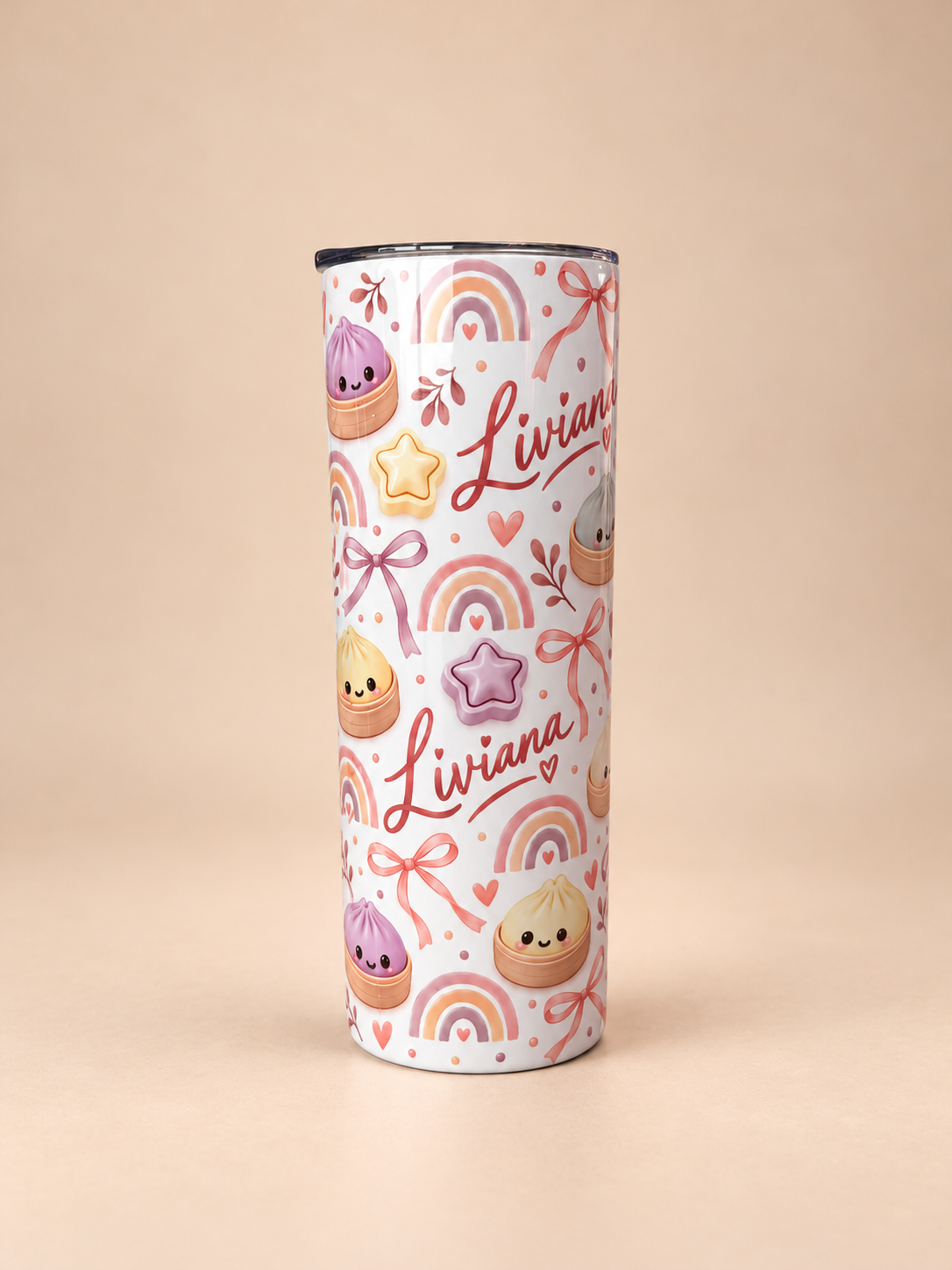 Personalised Dumpling Tumbler | Kawaii Dim Sum Cup with Name