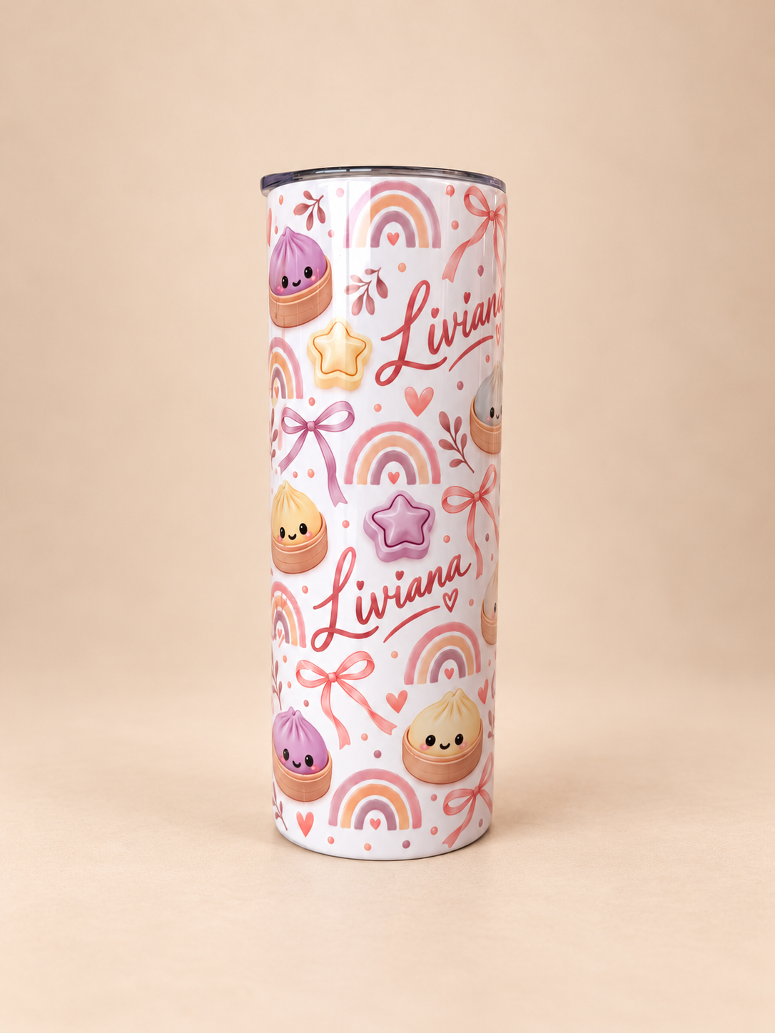 Personalised Dumpling Tumbler | Kawaii Dim Sum Cup with Name