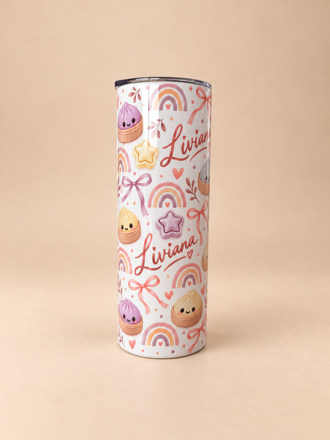 Personalised Dumpling Tumbler | Kawaii Dim Sum Cup with Name