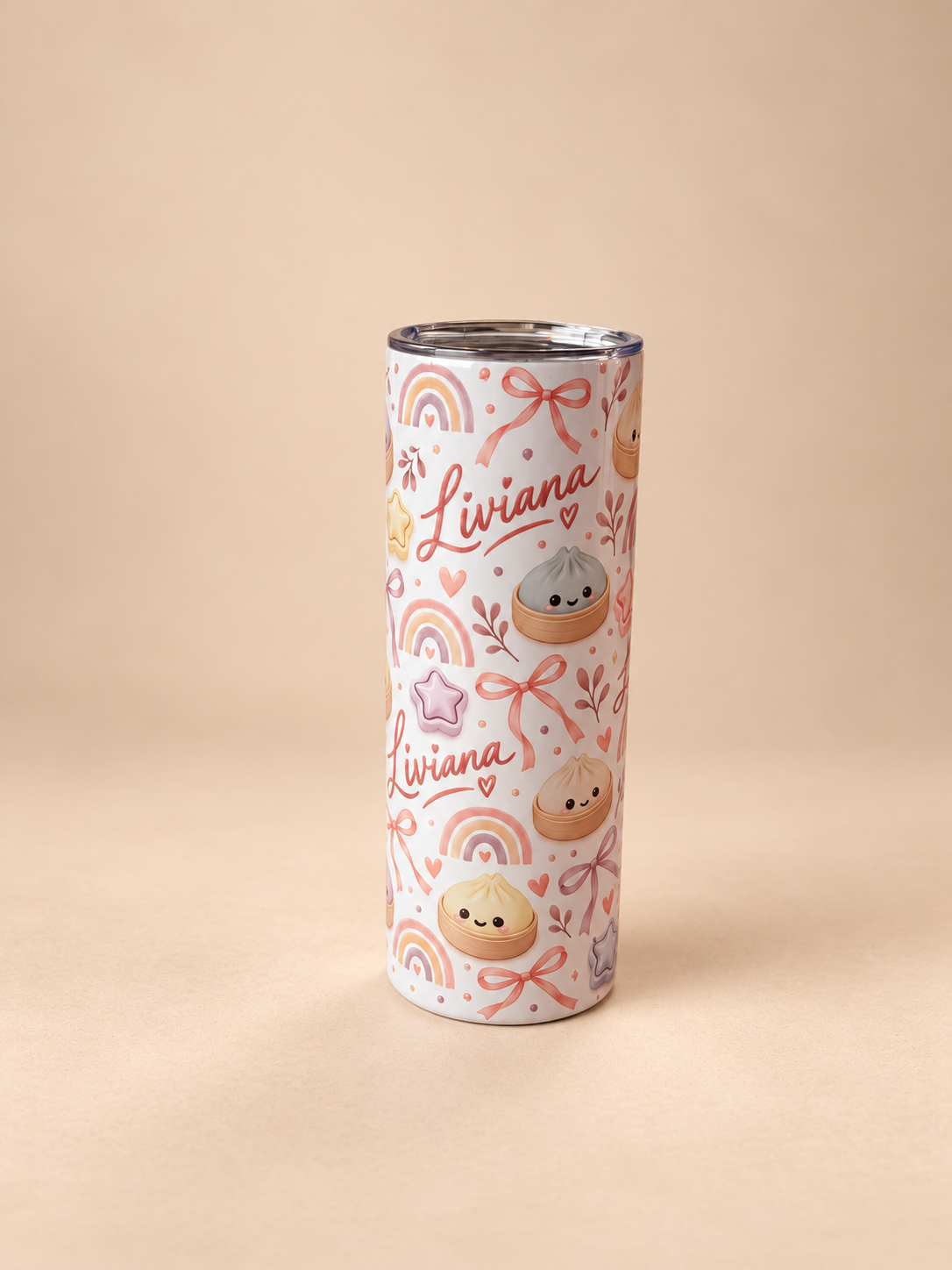 Personalised Dumpling Tumbler | Kawaii Dim Sum Cup with Name
