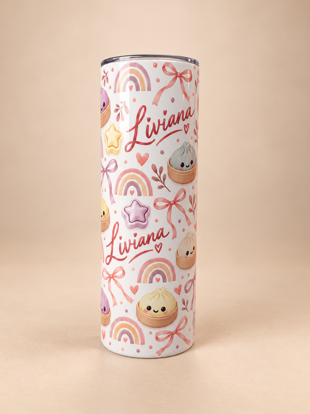 Personalised Dumpling Tumbler | Kawaii Dim Sum Cup with Name