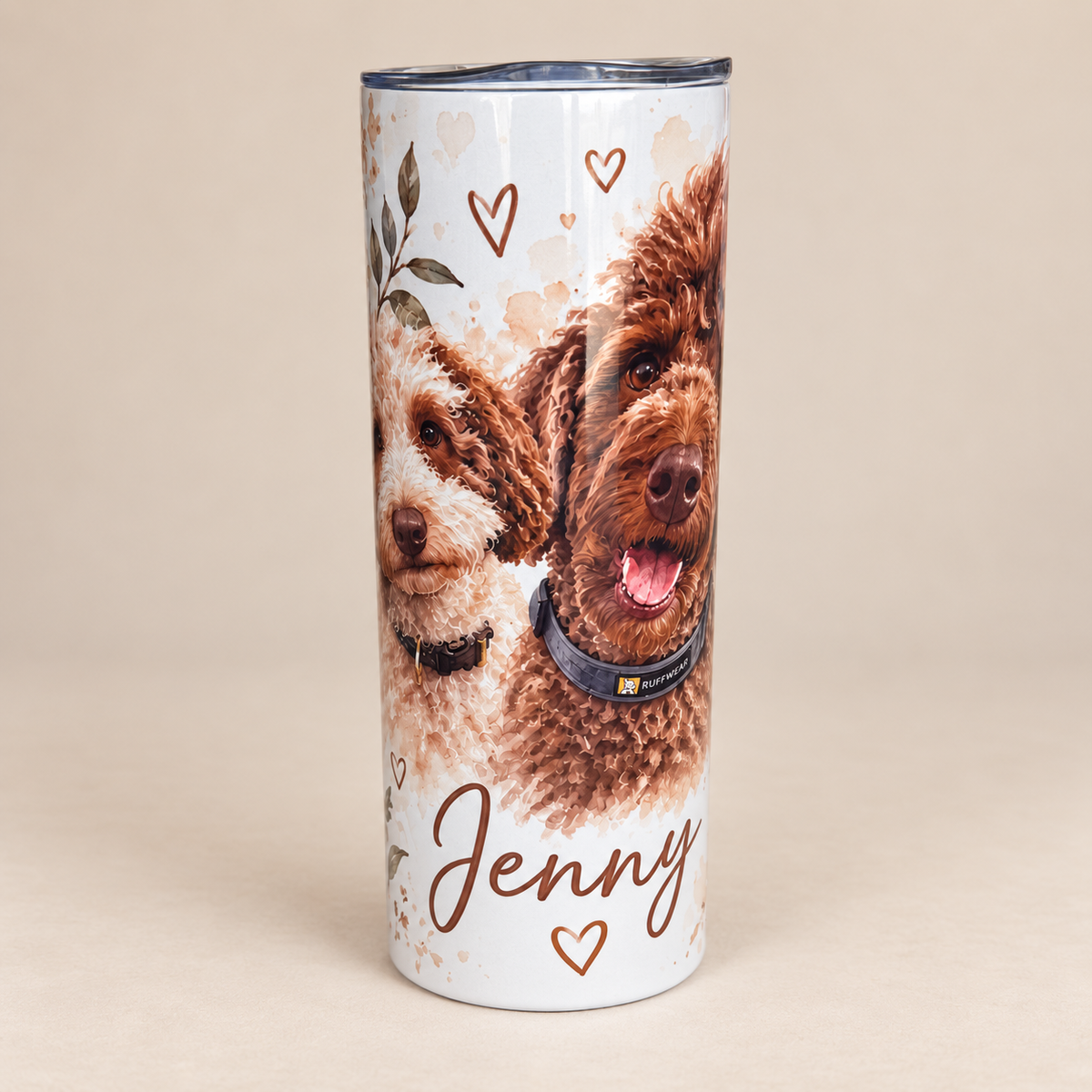Personalised Pet Photo Tumbler | Watercolour Dog & Cat Cup