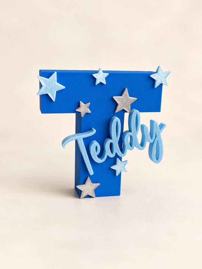 Freestanding name sign close-up
