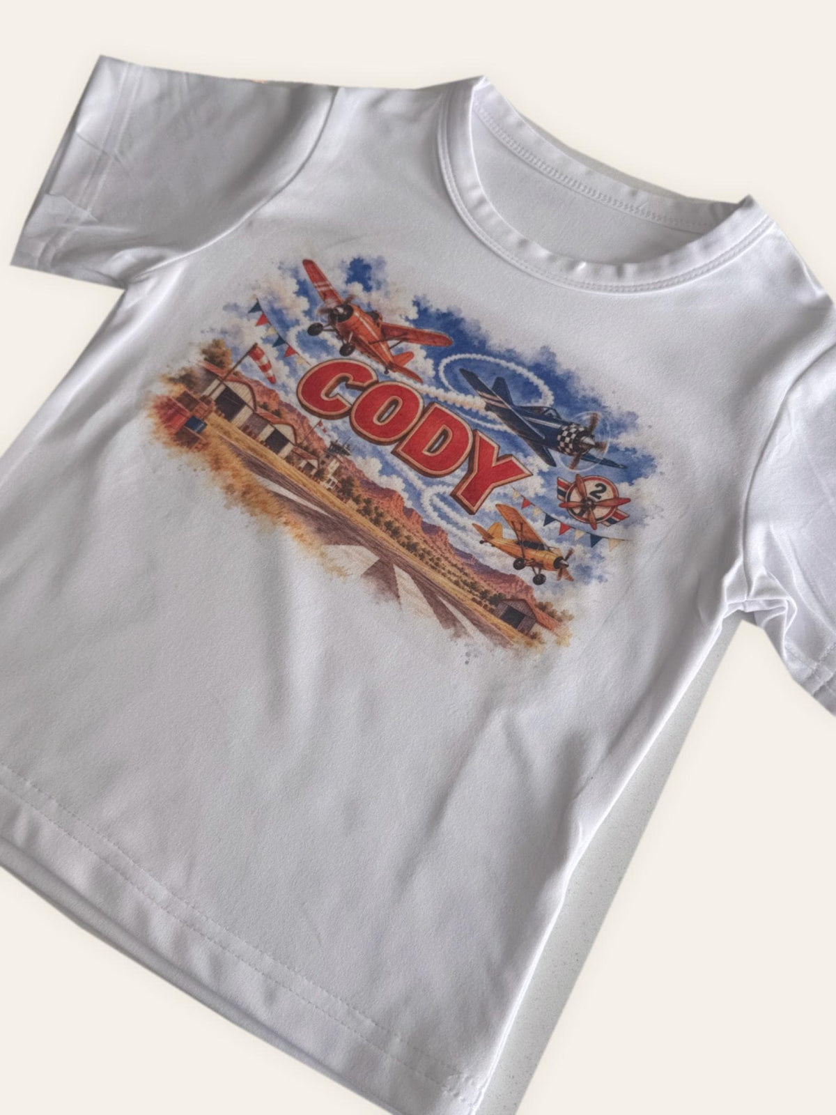 Personalised Aeroplane Kids T-Shirt | Vintage Plane Name Tee