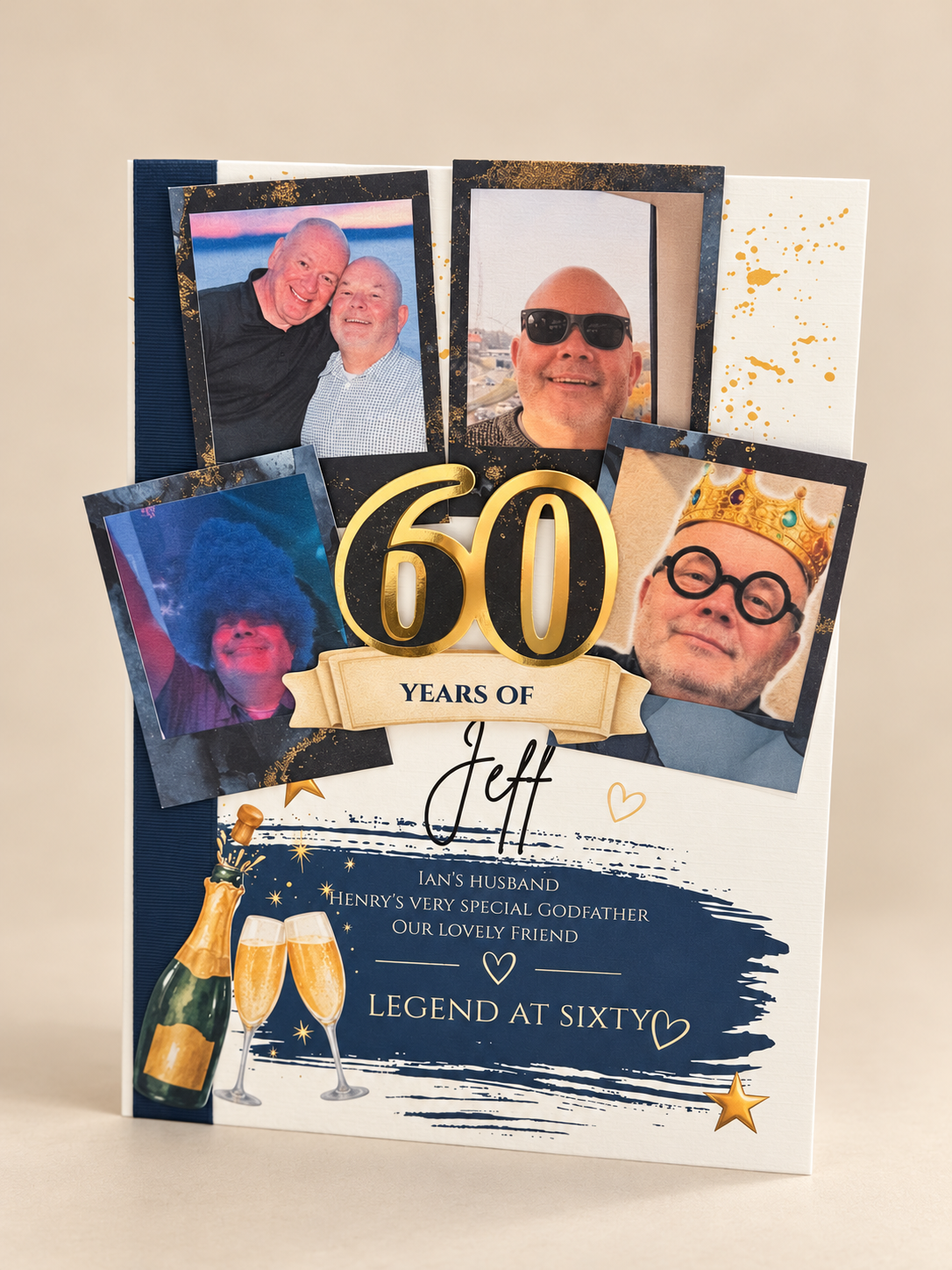 Personalised A4 milestone birthday keepsake photo card