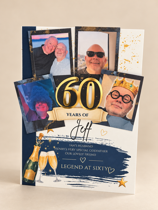 Personalised A4 milestone birthday keepsake photo card